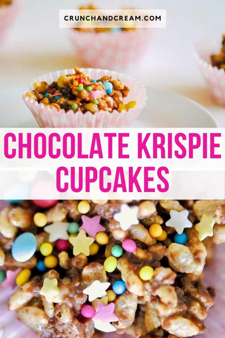 Chocolate Rice Krispie Cupcakes - Crunch & Cream