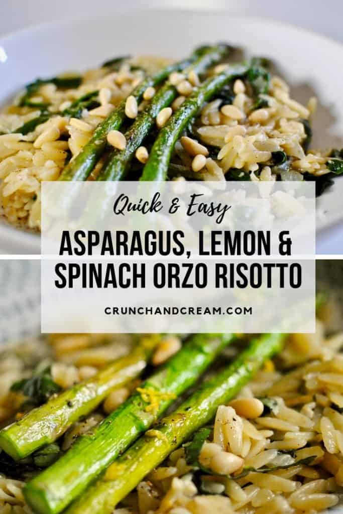 asparagus, lemon & spinach orzo risotto