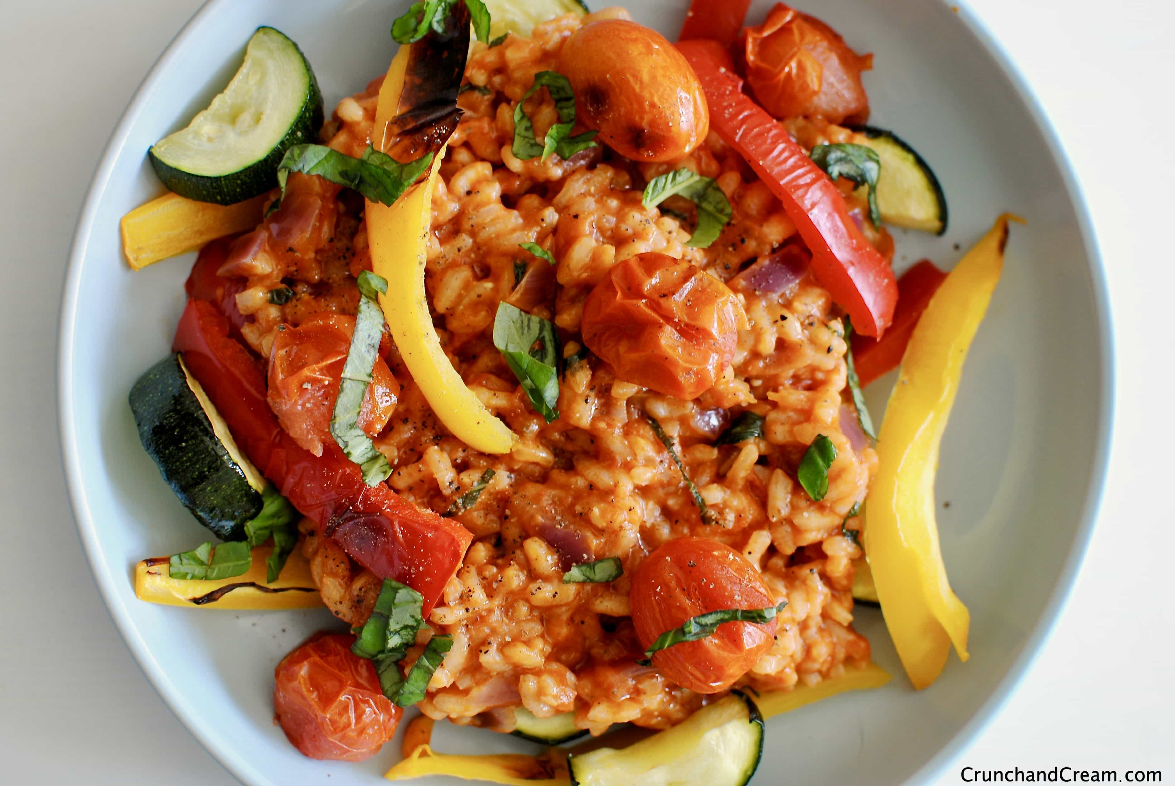 tomato risotto with chargrilled veggies