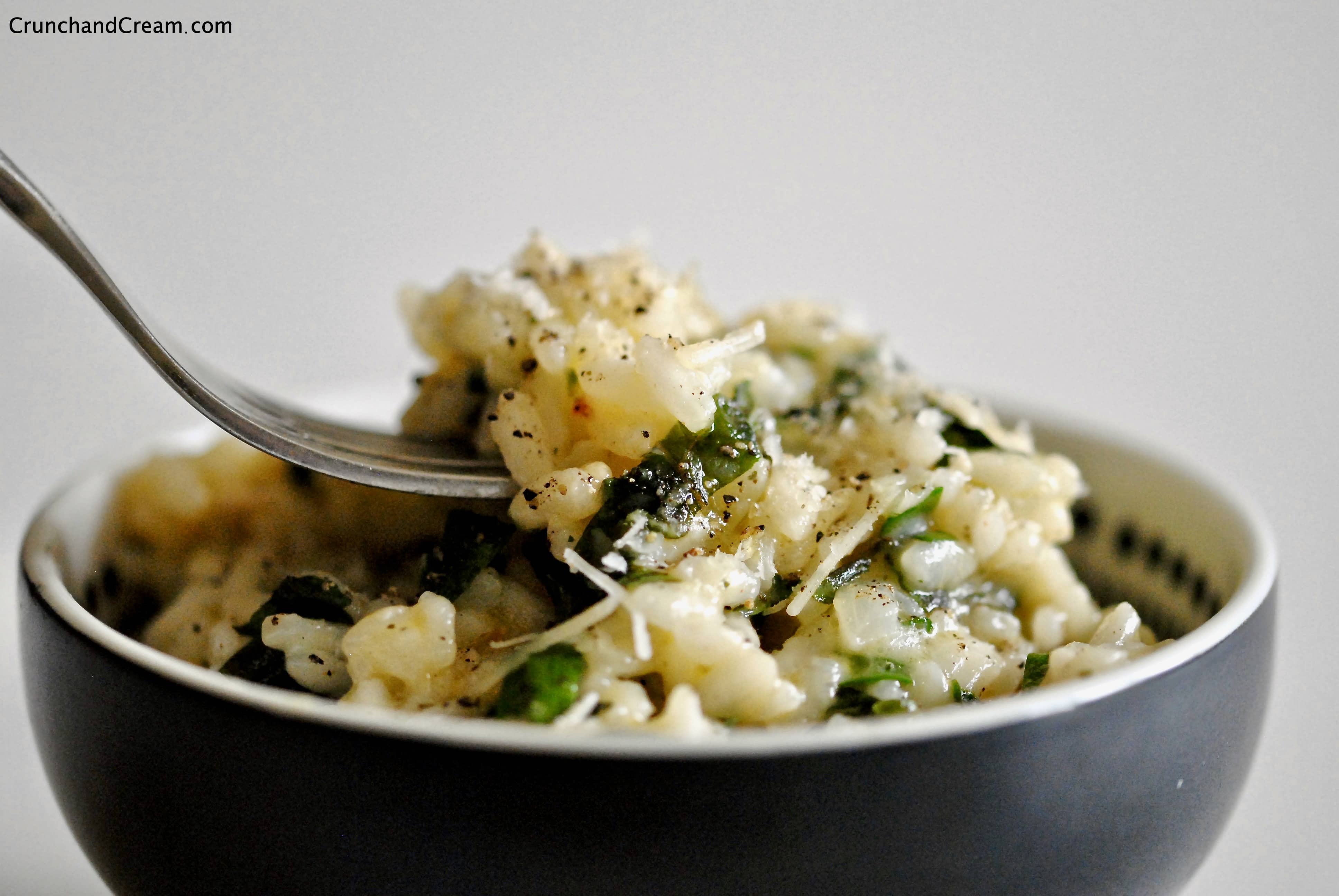 microwave risotto with fresh herbs for one