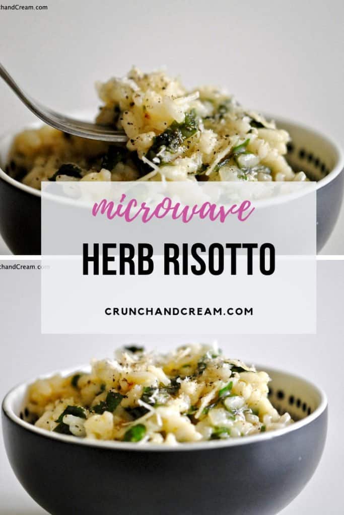 A rich and creamy risotto made with plenty of fresh basil, thyme, oregano, parsley and chives. Made solely in the microwave, it's a comforting vegetarian meal for 1.