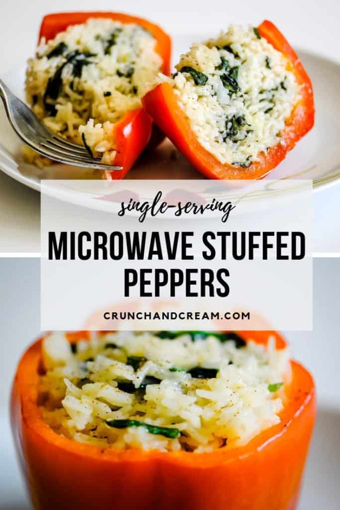 Microwave Stuffed Peppers for One - Crunch & Cream