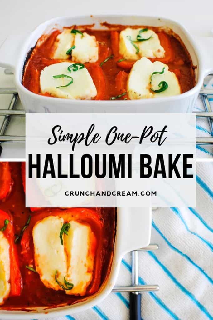 An easy dump-and bake dinner for two, this halloumi is baked in a herbed tomato sauce in roasted red pepper halves with chilli flakes for a little kick. It's quick, easy and requires pretty much no hands-on time. Plus, it's healthy and veggie-friendly!