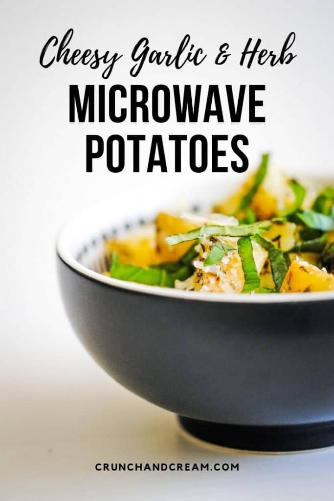 These cheesy microwave potatoes with garlic and herbs are one of my favourite side dishes! They take just minutes to make with minimal prep, yet they always turn out delicious!
