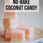 boozy no-bake coconut squares (coconut ice) pinterest image